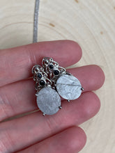 Load image into Gallery viewer, Etched Meteorite slice necklaces with black Spinel