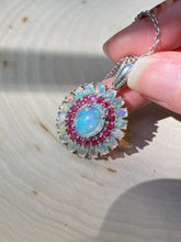 Load image into Gallery viewer, Top grade Ethiopian opal and ruby necklace