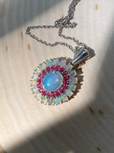Load image into Gallery viewer, Top grade Ethiopian opal and ruby necklace