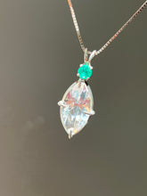 Load image into Gallery viewer, “Lit From Within” Danburite Infinite Eye necklace with Glowing Emerald