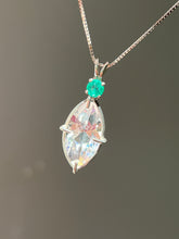 Load image into Gallery viewer, “Lit From Within” Danburite Infinite Eye necklace with Glowing Emerald