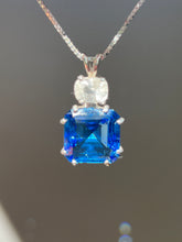 Load image into Gallery viewer, Natural Tibetan Blue Obsidian Earth Heart necklace with XL Phenacite
