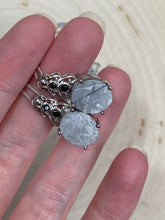 Load image into Gallery viewer, Etched Meteorite slice necklaces with black Spinel