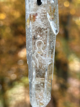 Load image into Gallery viewer, Hovave Art Lemurian Light crystal necklace with Sacred Masculine & Divine Feminine Symbols