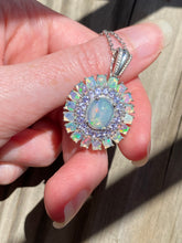 Load image into Gallery viewer, Top grade Ethiopian Opal and Tanzanite necklace