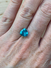 Load image into Gallery viewer, 2.04 carat AAA Trillion cut natural electric blue Apatite loose gemstone