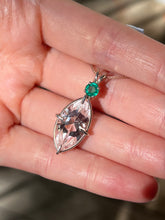 Load image into Gallery viewer, “Lit From Within” Danburite Infinite Eye necklace with Glowing Emerald