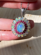 Load image into Gallery viewer, Top grade Ethiopian opal and ruby necklace