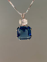 Load image into Gallery viewer, Natural Tibetan Blue Obsidian Earth Heart necklace with XL Phenacite