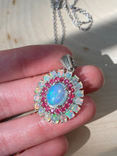 Load image into Gallery viewer, Top grade Ethiopian opal and ruby necklace