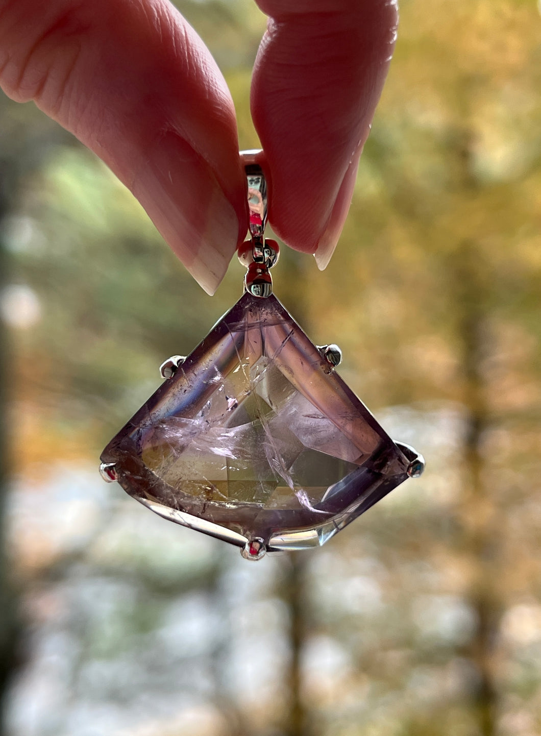 Faceted Natural Ametrine pendant