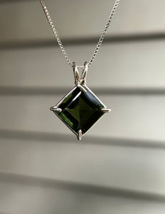 Diamond Moldavite Necklace