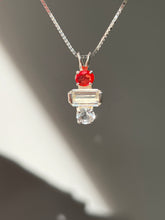 Load image into Gallery viewer, One of a kind - Fancy Sapphire, Amblygonite &amp; Herkimer Diamond trilogy necklace