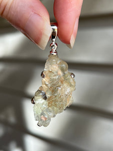 Fluorescent Hyalite Opal pendant