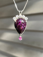 Load image into Gallery viewer, Magnificent Sugilite necklace with Phenacite crown and Pink Sapphire