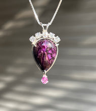 Load image into Gallery viewer, Magnificent Sugilite necklace with Phenacite crown and Pink Sapphire