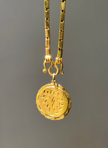 23k solid yellow gold 22 inch Thai baht chain necklace with pretzel clasp - stamped “965%”