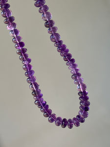 High quality Amethyst bead necklace with 925 sterling silver clasp