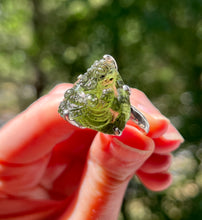 Load image into Gallery viewer, Collectors Drop - RARE Lord Ganesha carved Moldavite size 8 - One of a kind