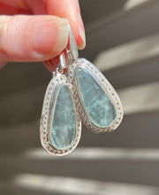 Load image into Gallery viewer, Faceted Aquamarine and White Topaz drop earrings