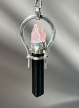 Load image into Gallery viewer, Morganite &amp; Black Tourmaline pendant