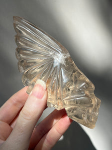 “Chief” Winged Star Being Traveler Skull in Smoky Quartz - Collectors crystal Specimen