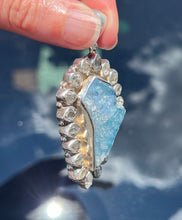 Load image into Gallery viewer, Collectors Drop - 64.7 carat Electric Aqua Aura Danburite with naturally double terminated Herkimer Diamonds 19 in total - Pendant