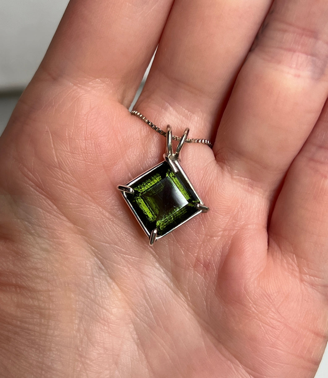 Diamond Moldavite Necklace