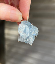 Load image into Gallery viewer, Gemmy, Ethereal Blue Celestite druzy cluster pendant