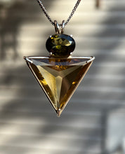 Load image into Gallery viewer, One of a kind Natural Citrine Angelic Star necklace with Green Tourmaline