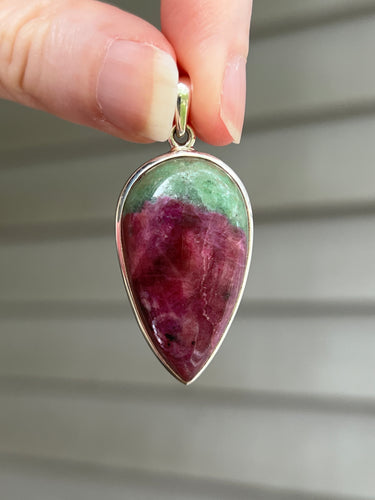 XL UV Reactive Ruby Zoisite pendant