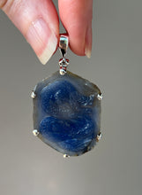 Load image into Gallery viewer, Blue Sapphire Hand Carved Dragon pendant