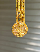 Load image into Gallery viewer, 23k solid yellow gold 22 inch Thai baht chain necklace with pretzel clasp - stamped “965%”