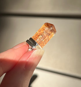 Imperial Topaz crystal pendant with rainbows galore