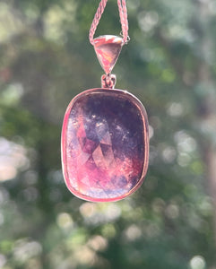 Collectors Drop - Faceted Ruby Sapphire pendant