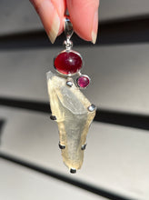 Load image into Gallery viewer, Ruby &amp; Libyan Desert Tektite pendant