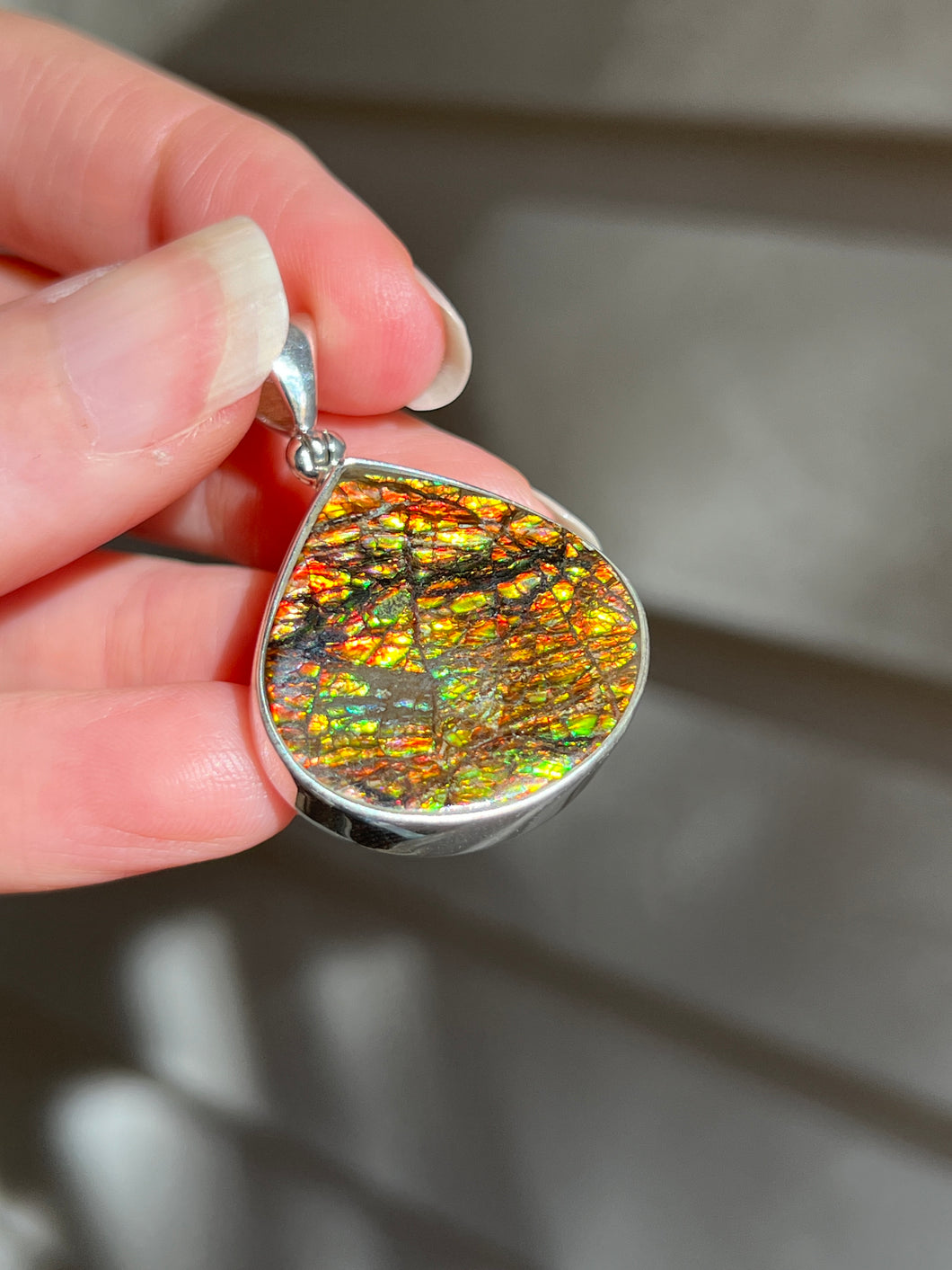 Sparkling Ammolite pendant