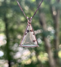 Load image into Gallery viewer, Magical Pyrite in Quartz triangle necklace