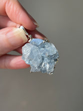 Load image into Gallery viewer, Gemmy, Ethereal Blue Celestite druzy cluster pendant