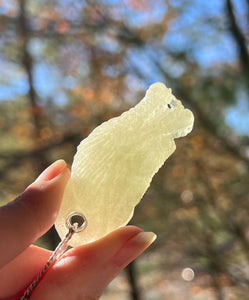 109.4 carat 360 carved Libyan Desert Glass Dragon Head pendant