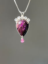 Load image into Gallery viewer, Magnificent Sugilite necklace with Phenacite crown and Pink Sapphire