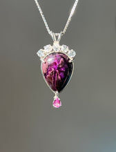 Load image into Gallery viewer, Magnificent Sugilite necklace with Phenacite crown and Pink Sapphire