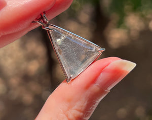 Magical Pyrite in Quartz triangle necklace