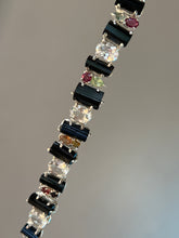 Load image into Gallery viewer, Stunning Black Tourmaline, Multi Tourmaline and White Topaz bracelet