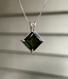 Diamond Moldavite Necklace