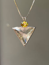 Load image into Gallery viewer, Shimmering Rutile Quartz Angelic Star necklace with Brilliant Sphene