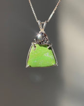 Load image into Gallery viewer, Gaspeite Freeform necklace with RARE Silver Tourmaline