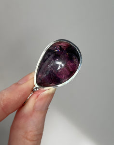 One of a kind - RARE XL Gem Grade Siberite aka Purple Tourmaline pendant