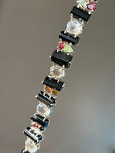 Load image into Gallery viewer, Stunning Black Tourmaline, Multi Tourmaline and White Topaz bracelet