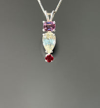 Load image into Gallery viewer, Rare Euclase necklace with Violet &amp; Red Spinel